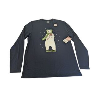 NWOT North Pole Trading Co mens large papa polar bear long sleeve pajama shirt